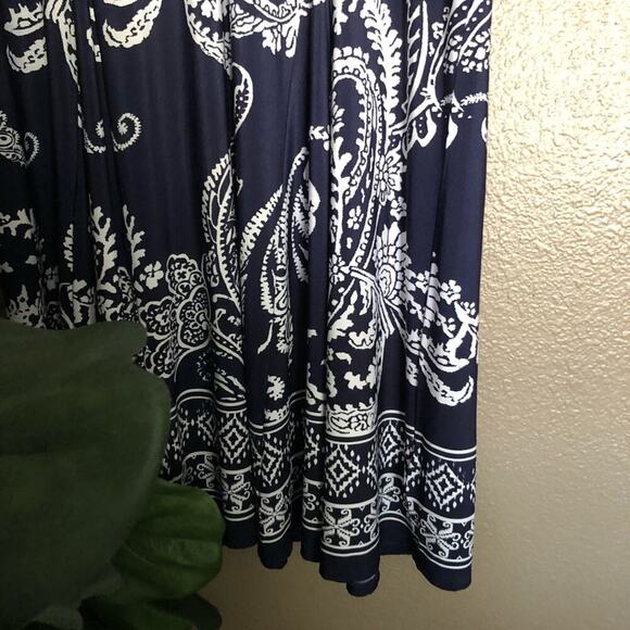Just My Size JMS Paisley Navy Blue Beaded Maxi Dress - Picture 4 of 6